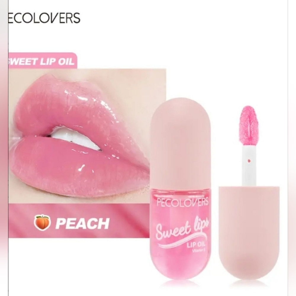 Pecolovers Peach Moisturizing Lip Gloss Capsule Lipstick Lipbalm Beeswax